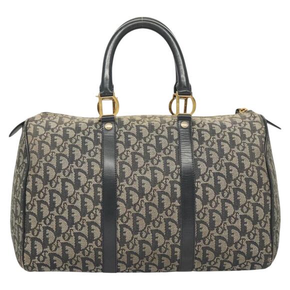 DIOR Trotter Canvas Boston Bag Navy Gold - Picture 3 of 12